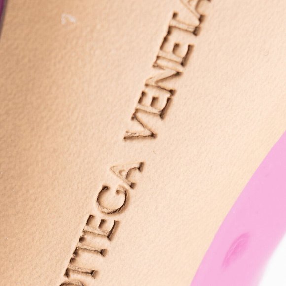 NEW in Box Bottega Veneta EU36 US 6 Supergloss Leather Mule Heel Pink Dot Sock - Picture 8 of 9